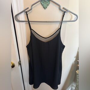 Reitmans Black Spaghetti Strap Cami with Sheer V-Neck